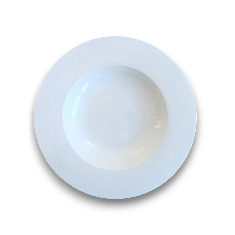 Set of 2 Villeroy & Boch White Wide Rim Soup Pasta Bowls‎ Anmut 9.5''